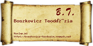 Boszkovicz Teodózia névjegykártya